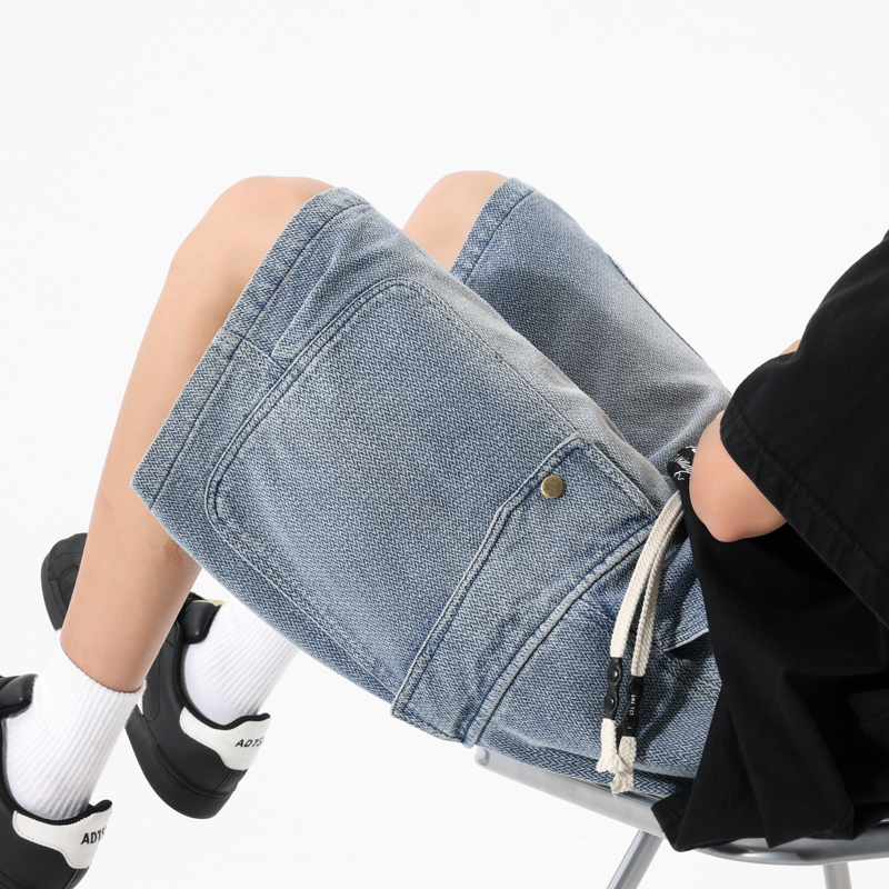 Men'S Shoes For Jeans - Retro Denim Shorts for Men Loose
