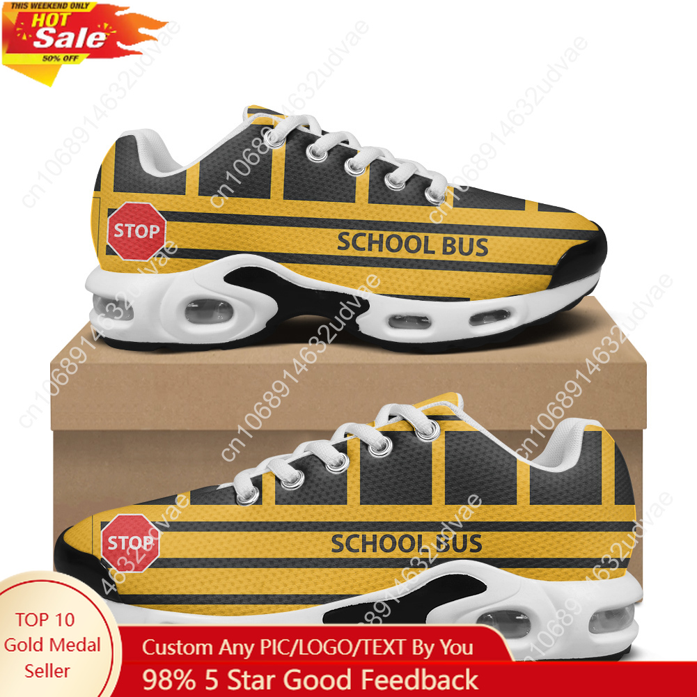 Men Shoes Yellow - Yellow School Bus Printed Air Cushion