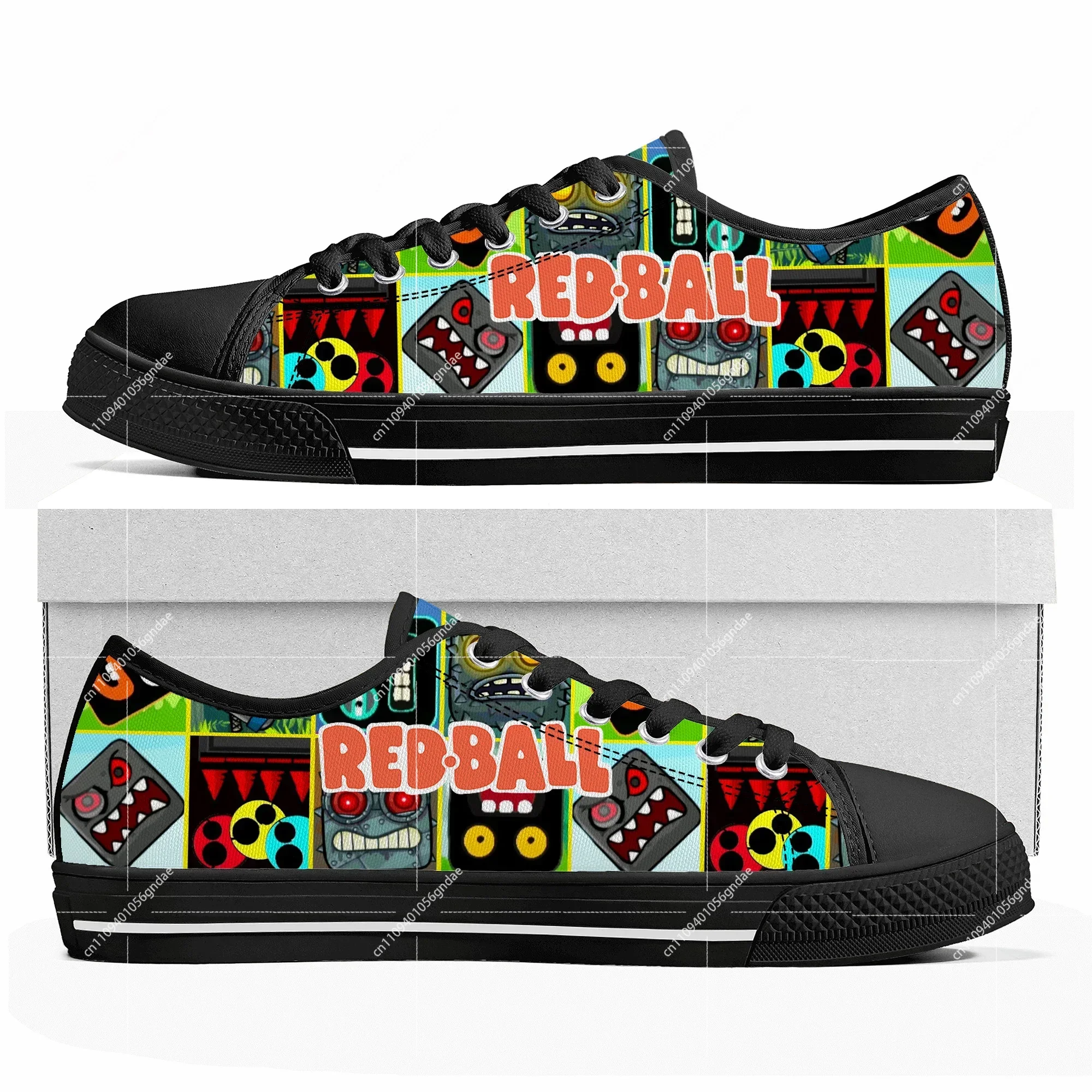 Men Shoes Red - Red Ball Custom Low Top Sneakers