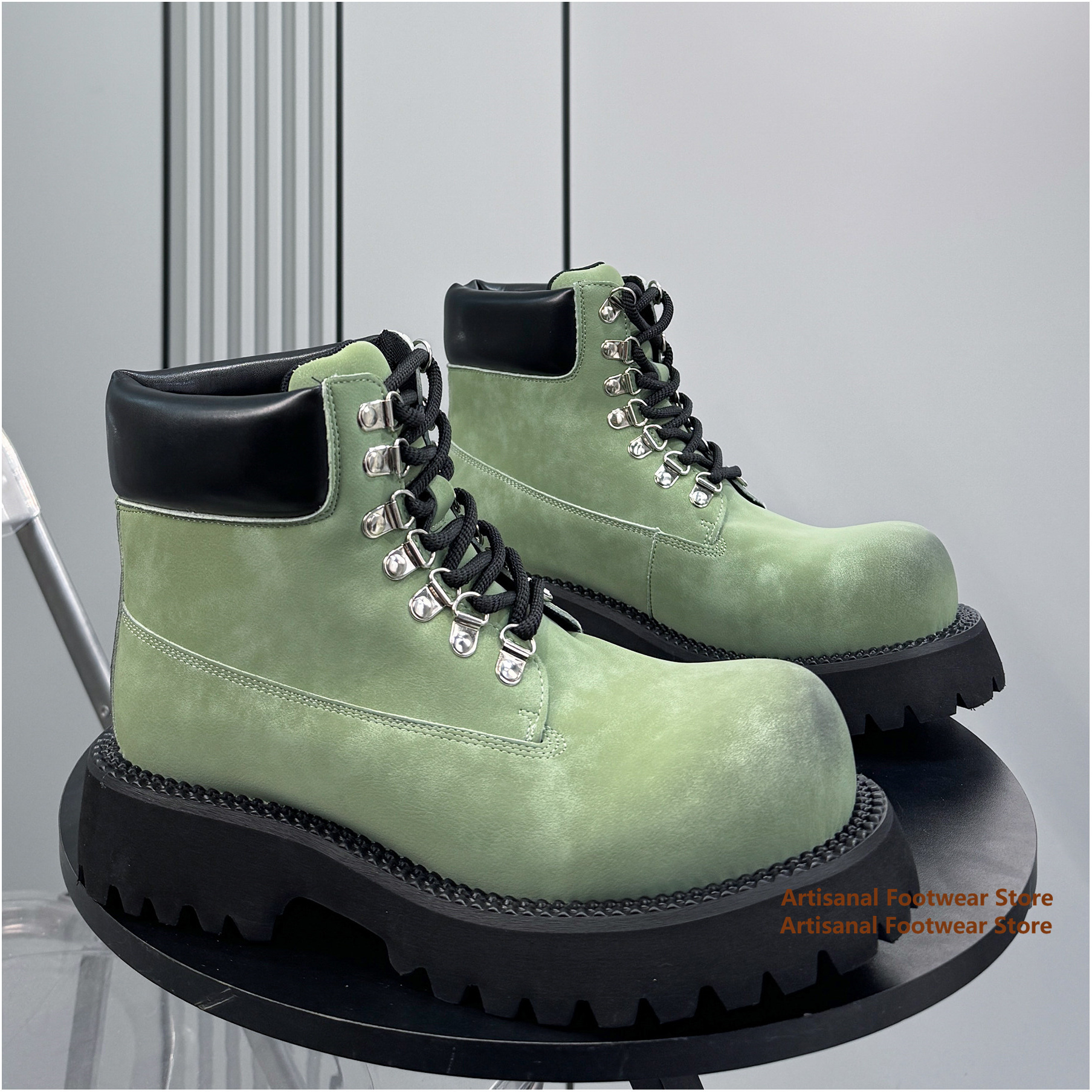Men'S Shoes With Height Increase - Thick-Soled High Top Men's Boots Spring