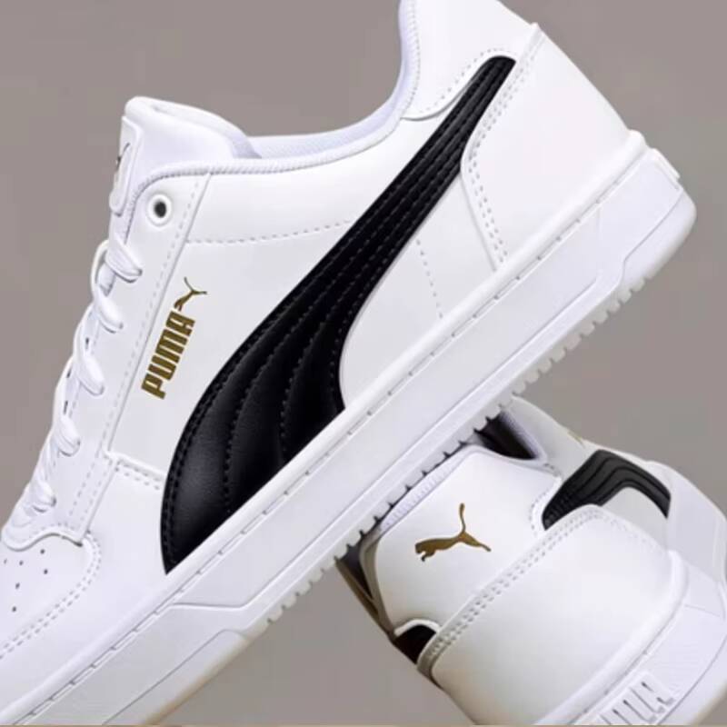 Men Shoes Puma - Off White Black Puma Leather Skate