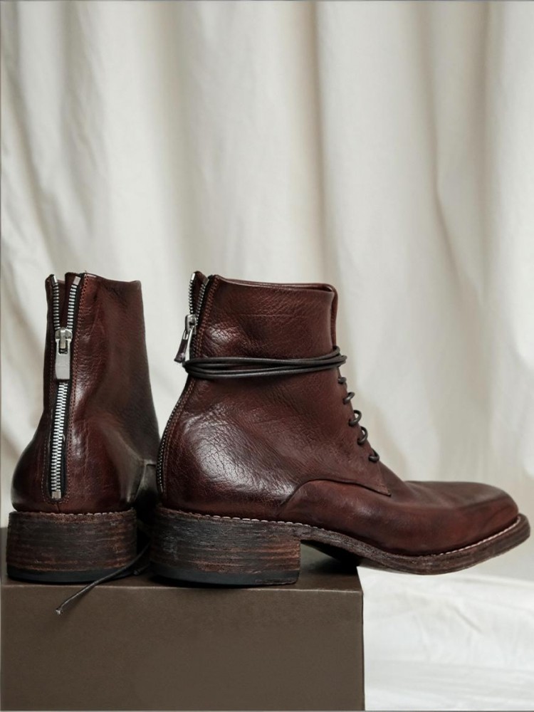 Retro Fashion Male Zipper Genu - Men'S Shoes With Height Increase のレビューと価格