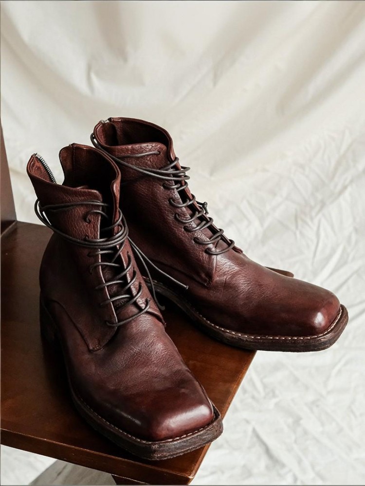 Retro Fashion Male Zipper Genu - Men'S Shoes With Height Increase のレビューと価格