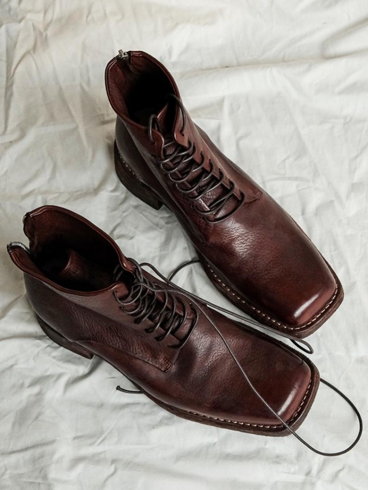Retro Fashion Male Zipper Genu - Men'S Shoes With Height Increase のレビューと価格