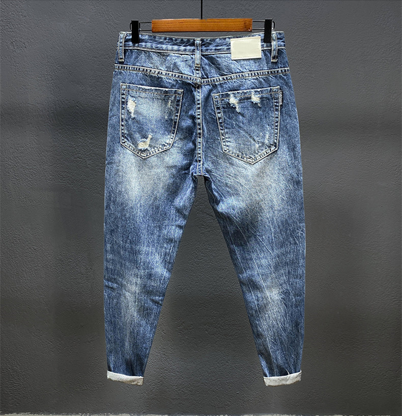Nine-point jeans with holes fo - Men'S Shoes For Jeans のレビューと価格