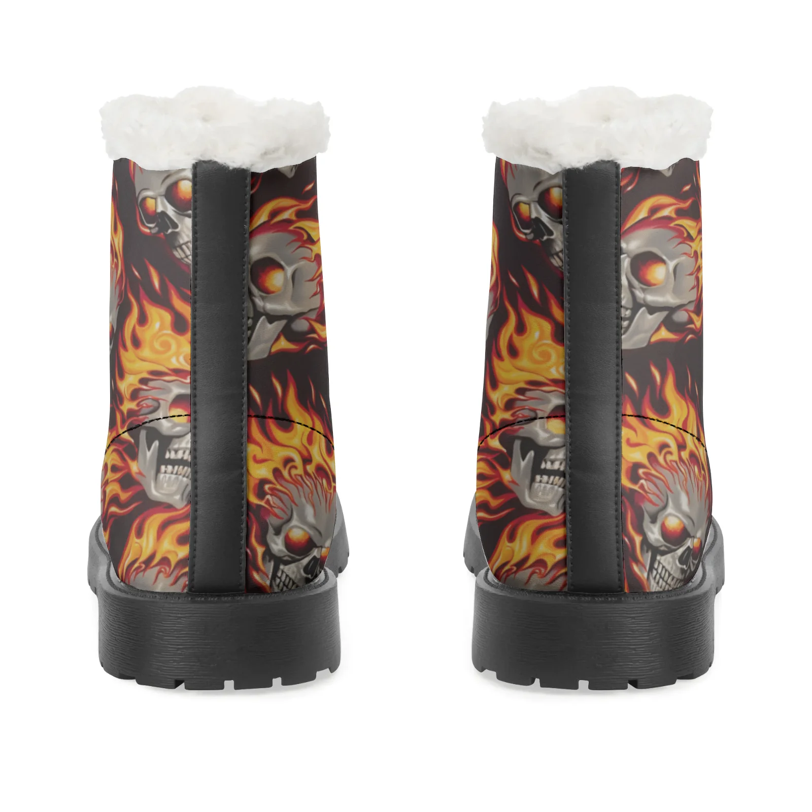 Fire Skull Patterns Snow Boots - Men Shoes Eu To Us のレビューと価格