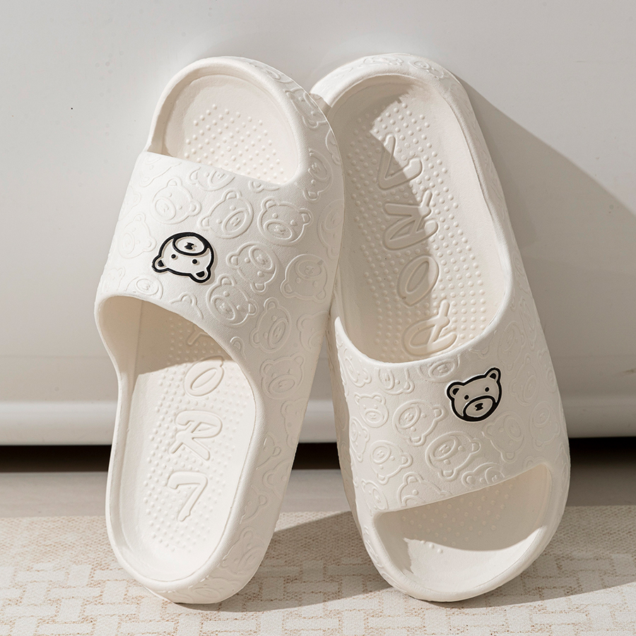 Printting Cute Bear Women Slip - Men'S Shoes To Women'S のレビューと価格