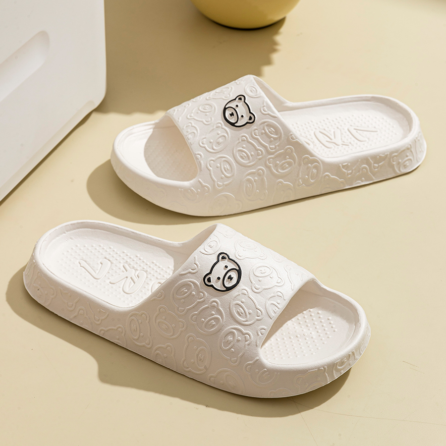 Printting Cute Bear Women Slip - Men'S Shoes To Women'S のレビューと価格
