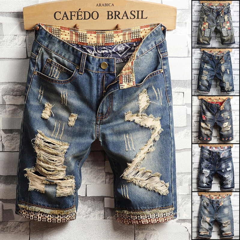 Ripped Hip-hop Denim Shorts Me - Men'S Shoes For Jeans のレビューと価格