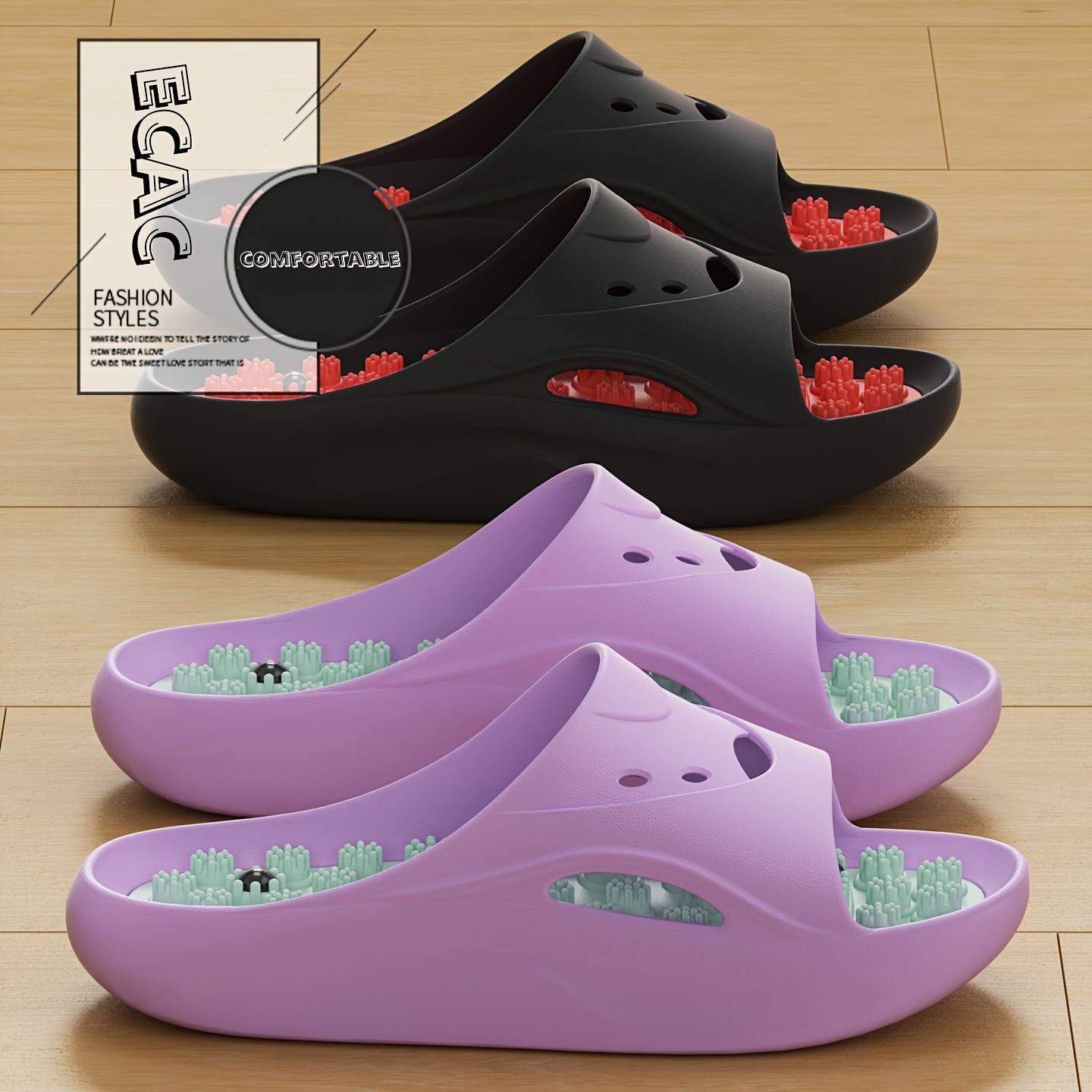 Women Men EVA Massage Slippers - Men'S Shoes To Women'S のレビューと価格