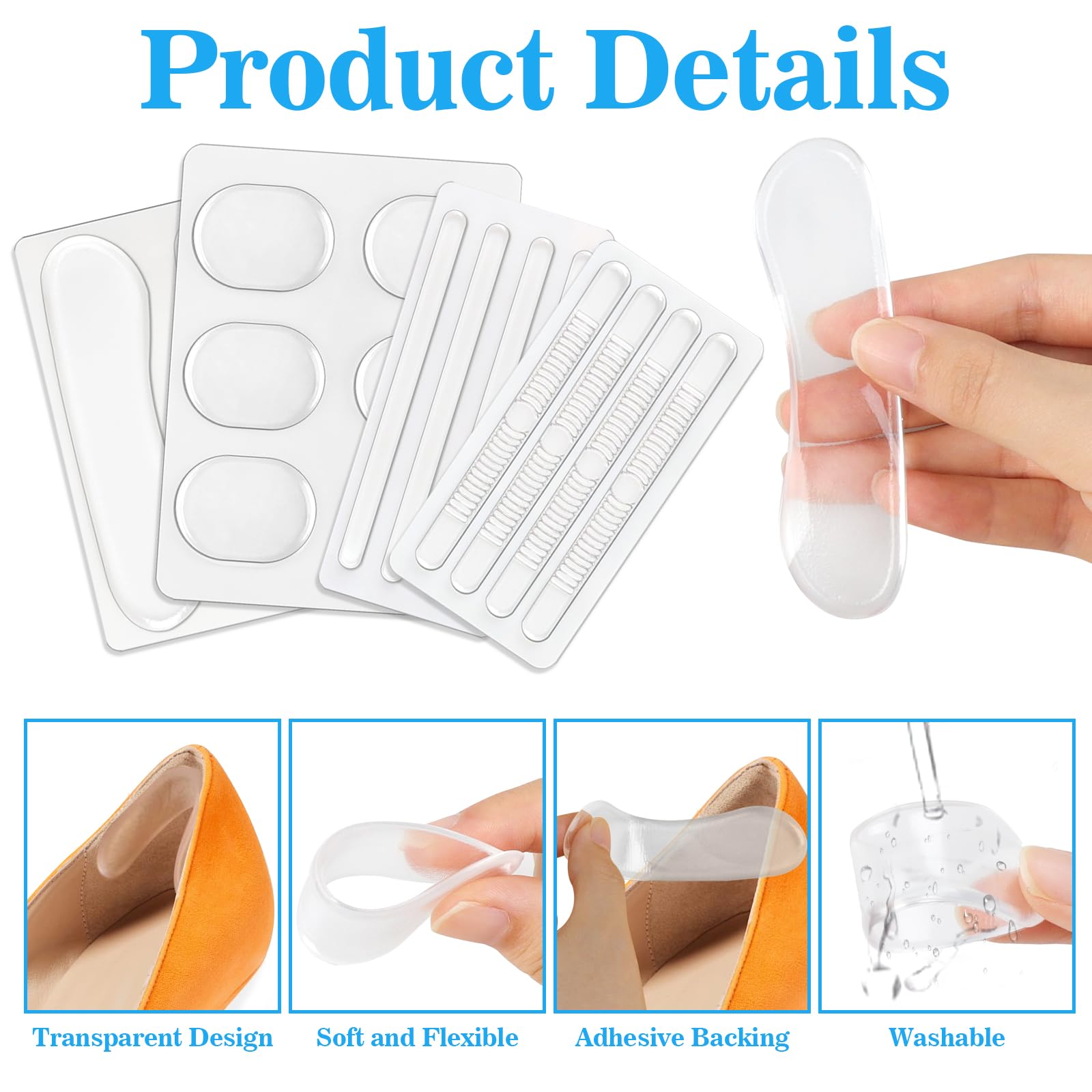 34Pcs Silicone Shoe Heel Grips - Men'S Shoes Grip のレビューと価格