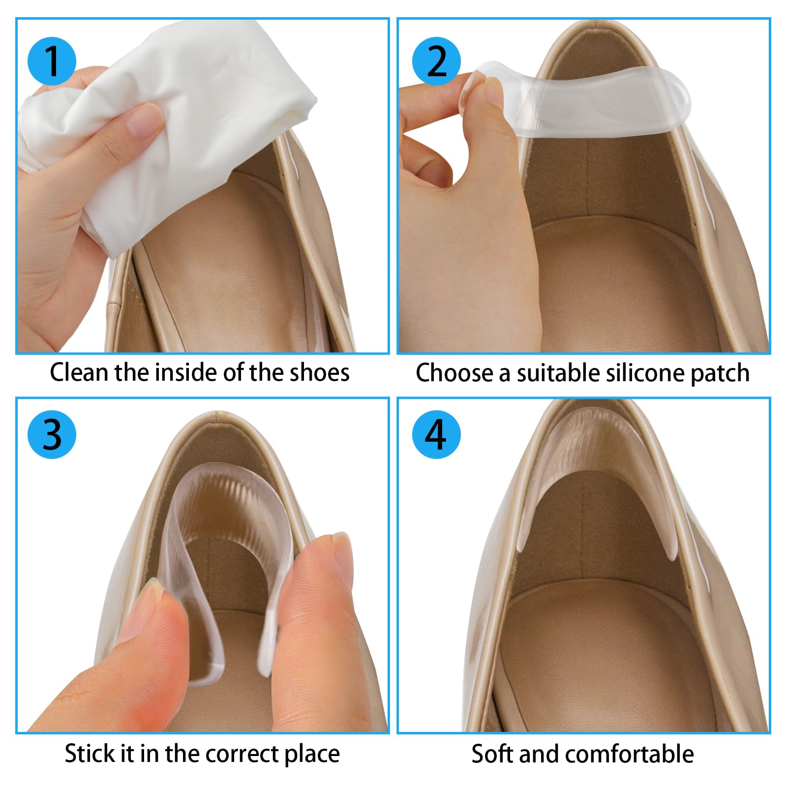 34Pcs Silicone Shoe Heel Grips - Men'S Shoes Grip のレビューと価格
