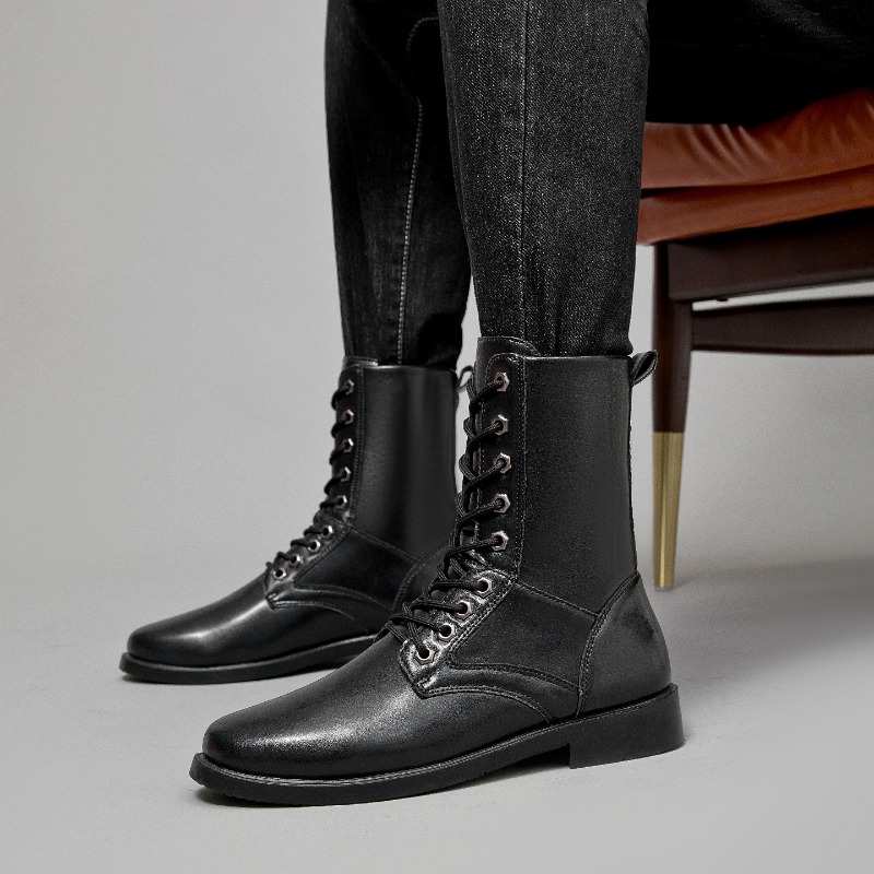 High-top Leather Boots Outdoor - Men'S Shoes For Work のレビューと価格