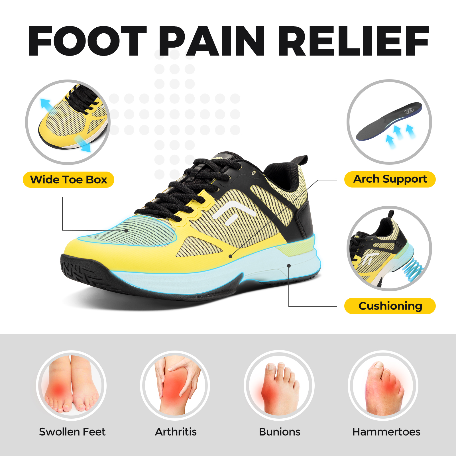 FitVille Wide Pickleball Shoes - Men'S Shoes Wide Width のレビューと価格