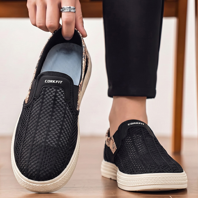 Summer men's perforated mesh s - Men'S Shoes With Toes のレビューと価格