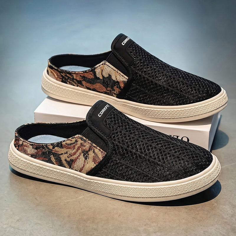 Summer men's perforated mesh s - Men'S Shoes With Toes のレビューと価格