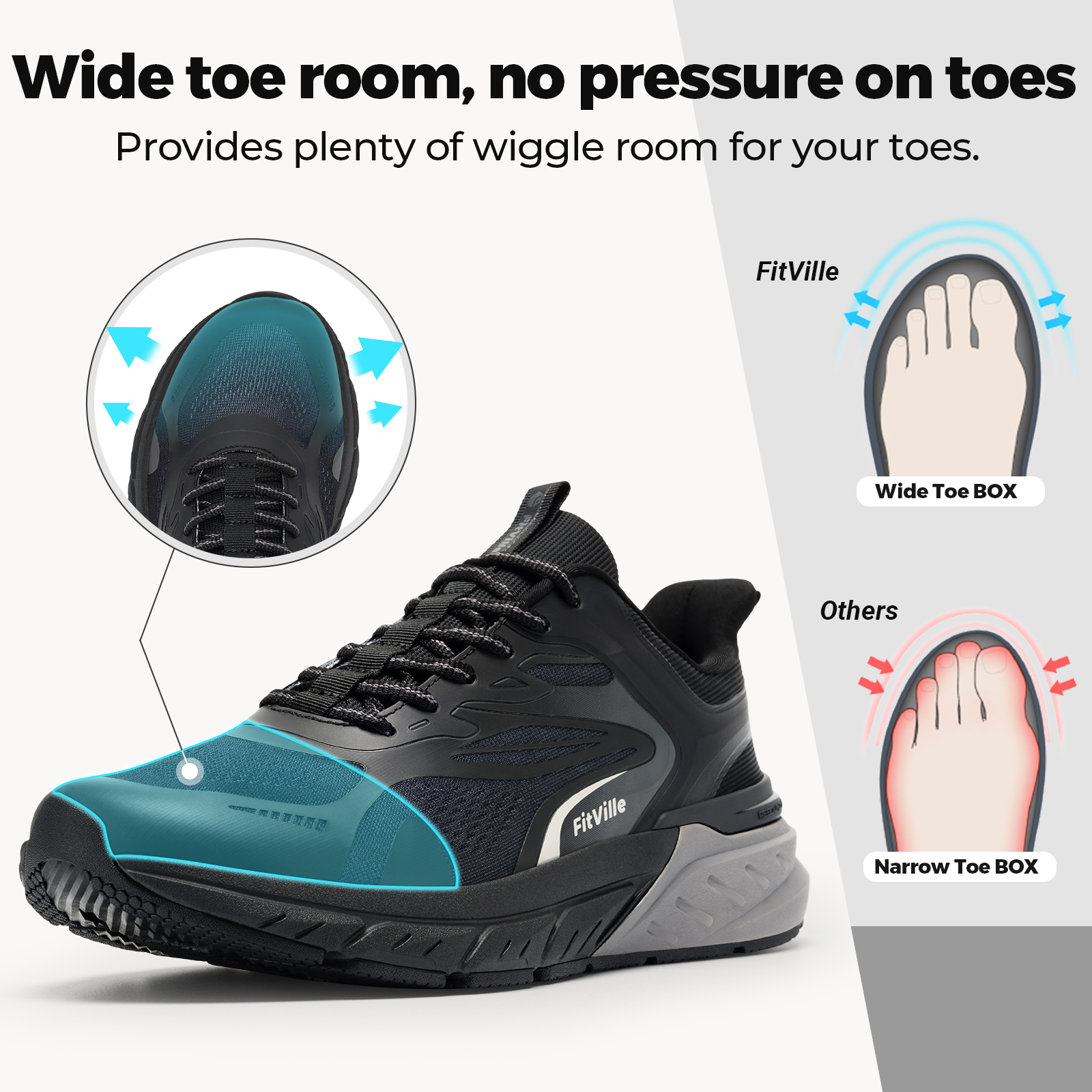 Fittington Walking Shoes For M - Men'S Shoes Wide Width のレビューと価格