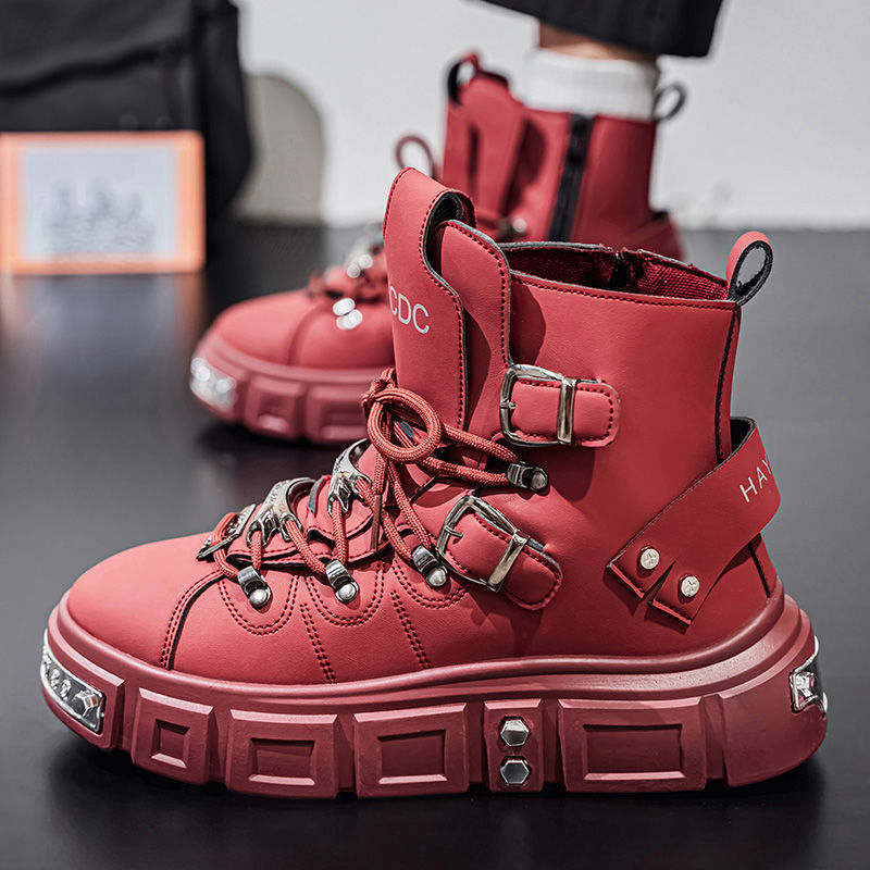 Original Brand Boots for Man P - Men Shoes Red のレビューと価格
