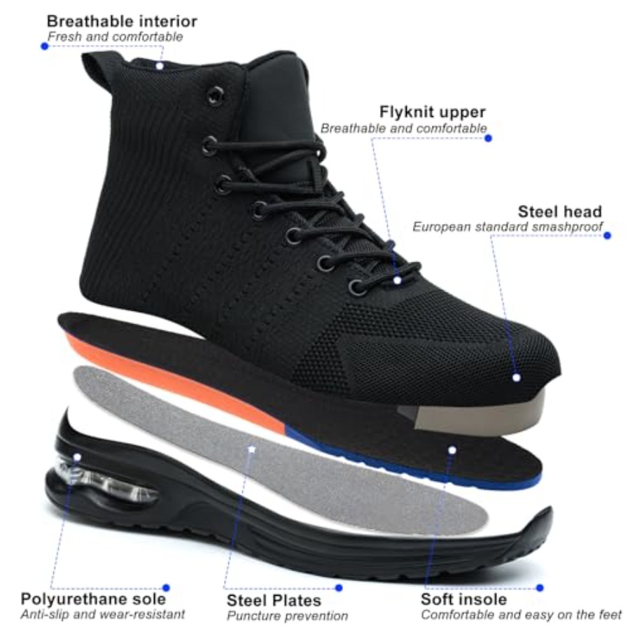 Steel Toe Work Boots for Men o - Men'S Shoes For Tennis のレビューと価格