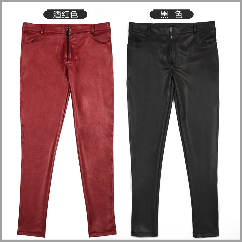 Men's PU Leather Skinny Jeans  - Men'S Shoes For Jeans のレビューと価格