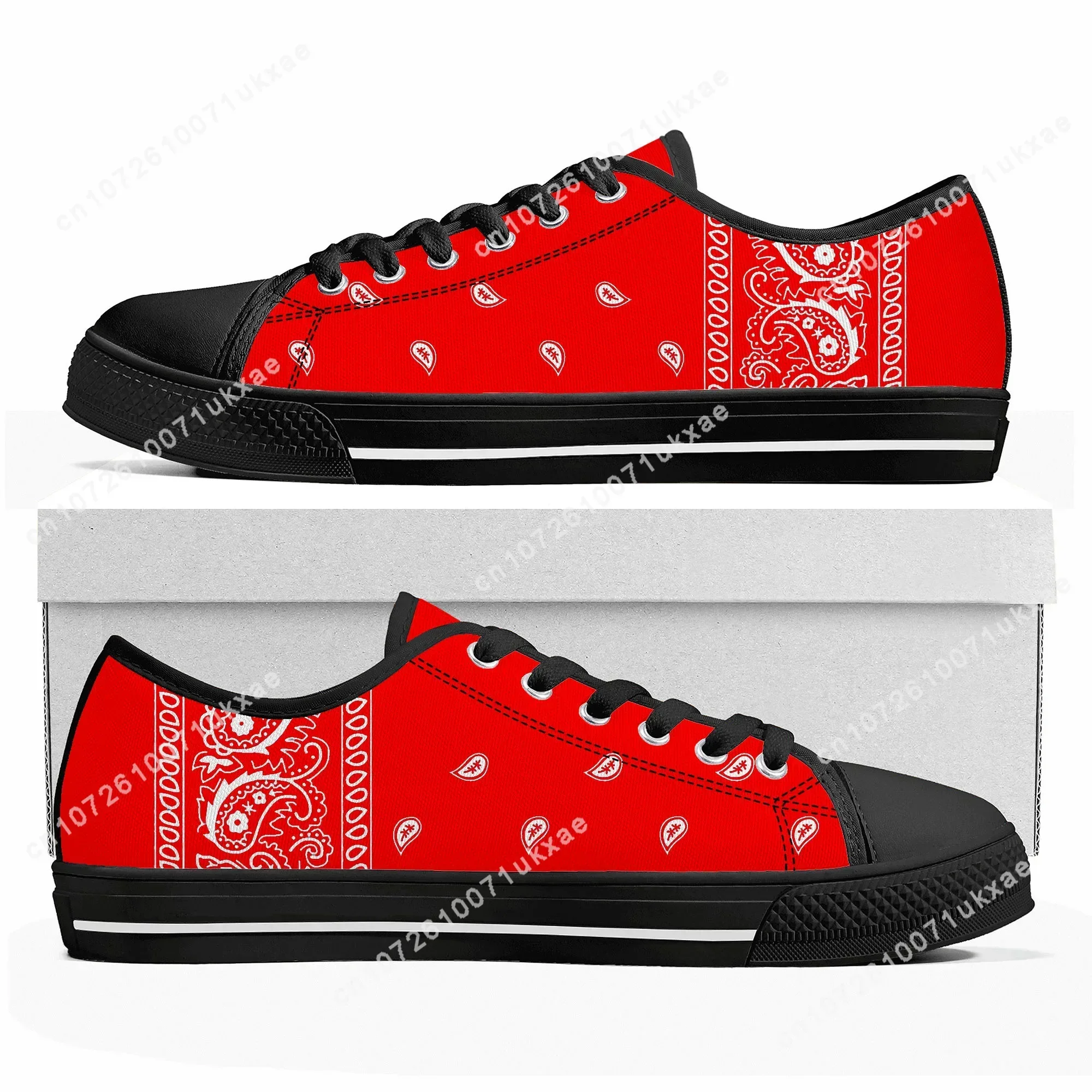 Bandana Paisley Low Top Sneake - Men Shoes Red のレビューと価格