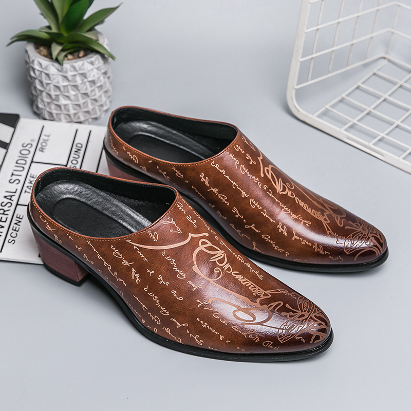 Men Brown Leather Mules Slippe - Men'S Shoes With Toes のレビューと価格