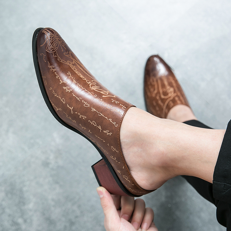 Men Brown Leather Mules Slippe - Men'S Shoes With Toes のレビューと価格