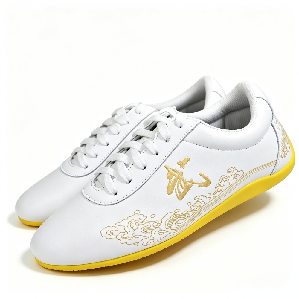 Genuine Leather Tai Chi Shoes  - Men Shoes Yellow のレビューと価格