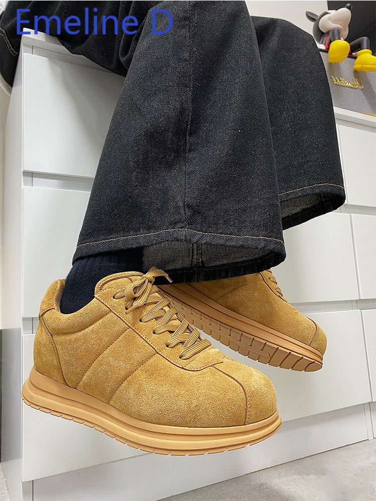 Yellow Thick Soled Lace Up Bre - Men Shoes Yellow のレビューと価格