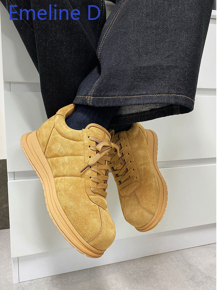 Yellow Thick Soled Lace Up Bre - Men Shoes Yellow のレビューと価格