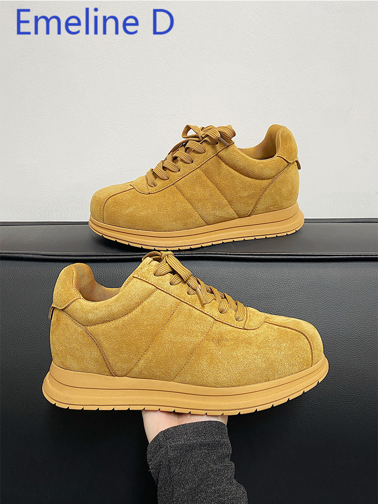 Yellow Thick Soled Lace Up Bre - Men Shoes Yellow のレビューと価格