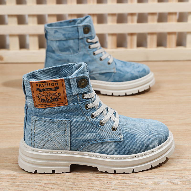 Washable Tie-Dye Denim High-To - Men'S Shoes Grip のレビューと価格