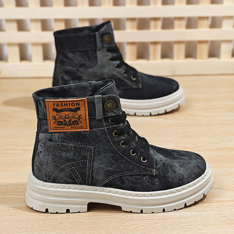 Washable Tie-Dye Denim High-To - Men'S Shoes Grip のレビューと価格