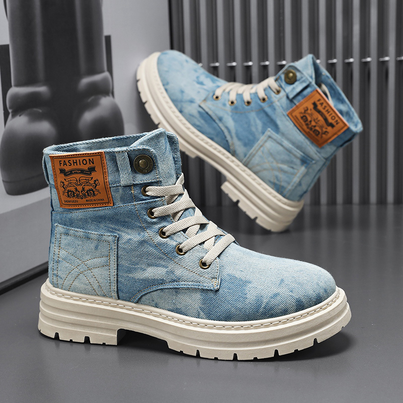 Washable Tie-Dye Denim High-To - Men'S Shoes Grip のレビューと価格