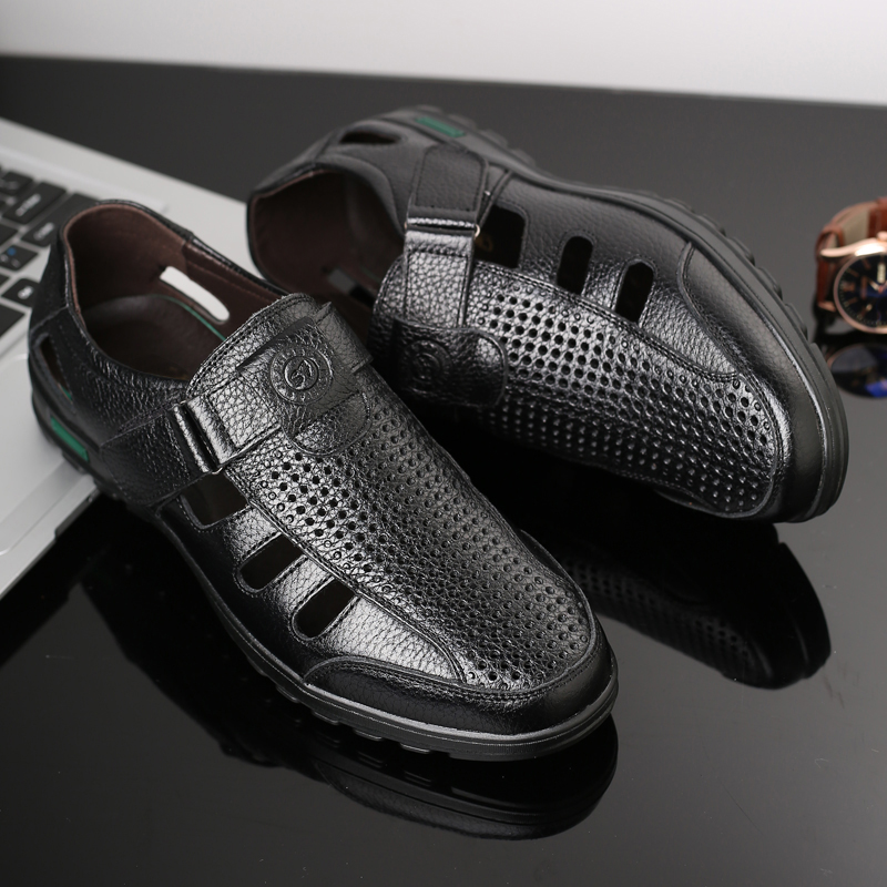 Men's Genuine Leather Sandals  - Men Shoes Eu To Us のレビューと価格