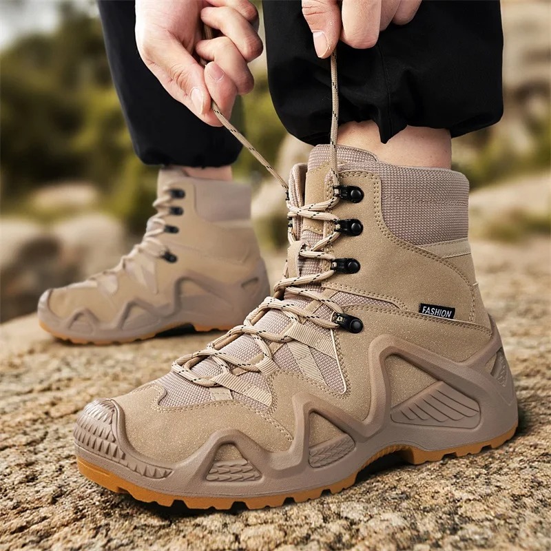 Men Tactical Boots Lace Up Bra - Men'S Shoes For Work のレビューと価格