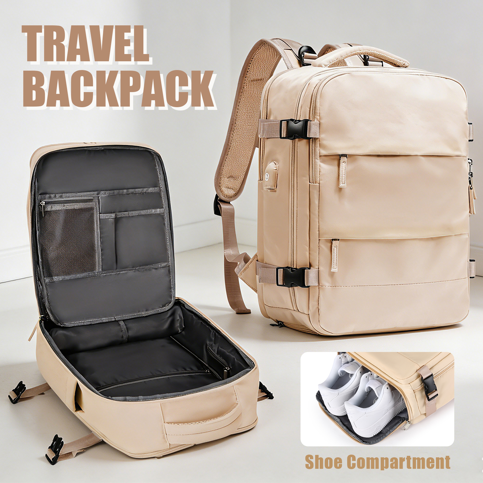 Large Travel Backpack for Men  - Men'S Shoes To Women'S のレビューと価格