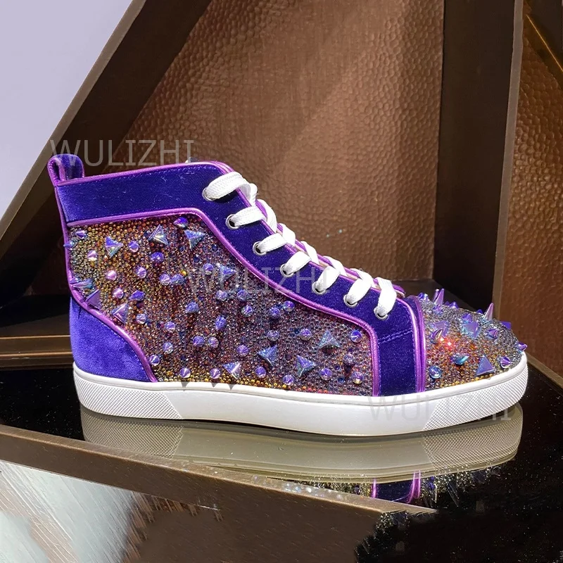 Dark Purple Crystal Rivet Men  - Men'S Shoes For Tennis のレビューと価格