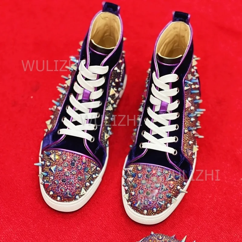 Dark Purple Crystal Rivet Men  - Men'S Shoes For Tennis のレビューと価格