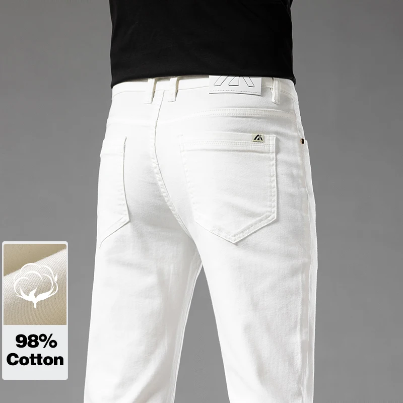White Summer Men's Slim Jeans  - Men'S Shoes For Jeans のレビューと価格