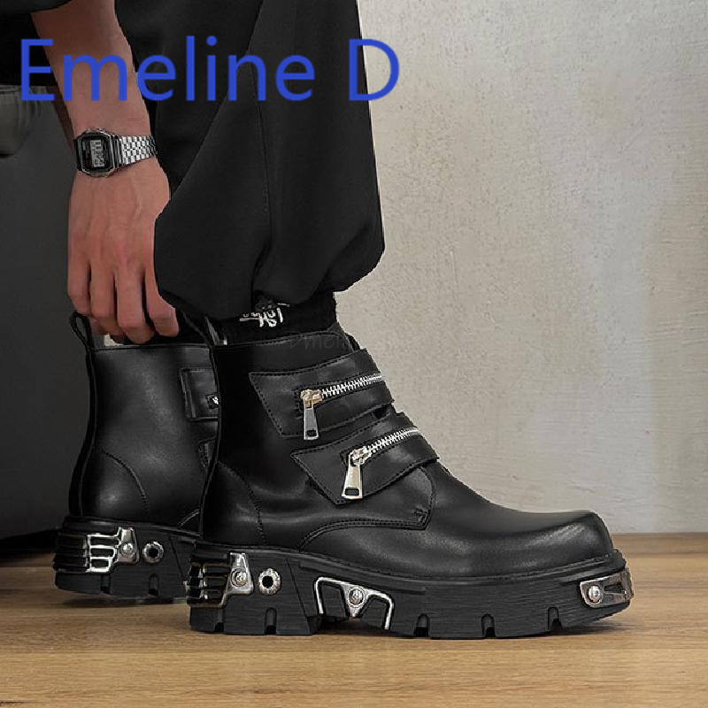 Dark Punk High Top Shoes Fashi - Men'S Shoes With Height Increase のレビューと価格