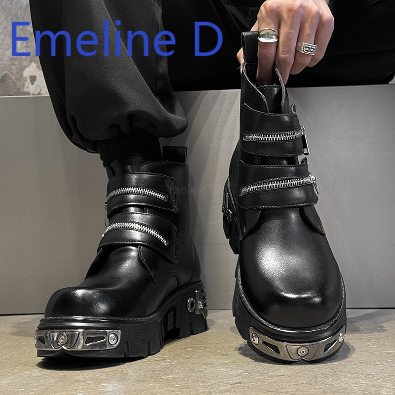 Dark Punk High Top Shoes Fashi - Men'S Shoes With Height Increase のレビューと価格