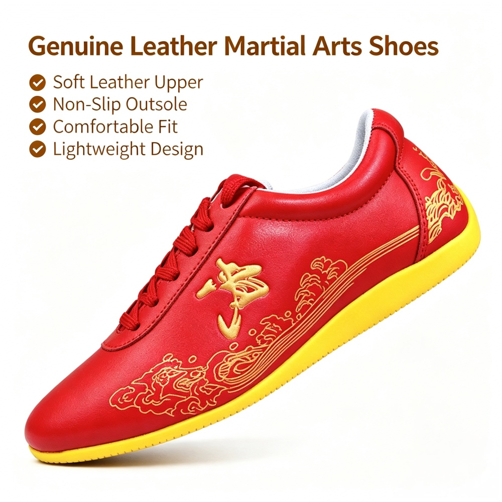 Glossy Genuine Leather Kung Fu - Men Shoes Yellow のレビューと価格