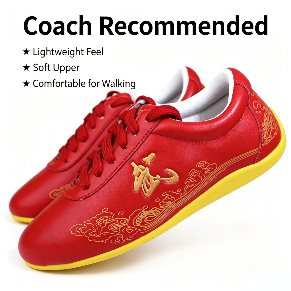 Glossy Genuine Leather Kung Fu - Men Shoes Yellow のレビューと価格