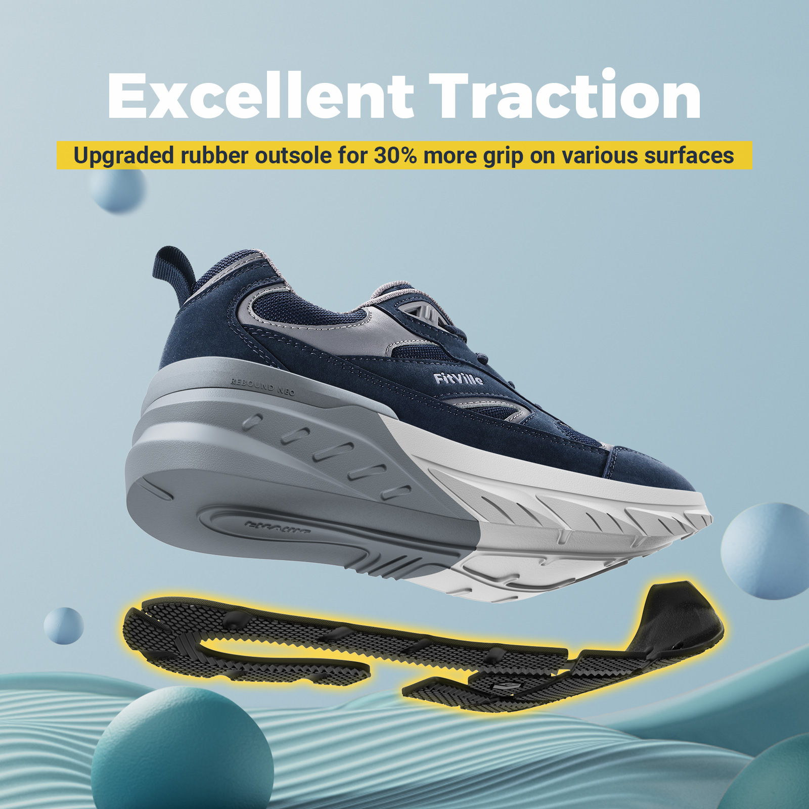 FitVille Newest Walking Shoes  - Men'S Shoes Wide Width のレビューと価格